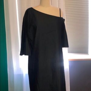 Tibi Navy Denim off the right shoulder dress